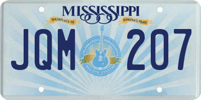 MS license plate JQM207