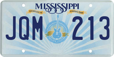 MS license plate JQM213