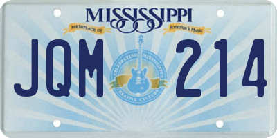 MS license plate JQM214
