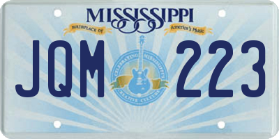 MS license plate JQM223
