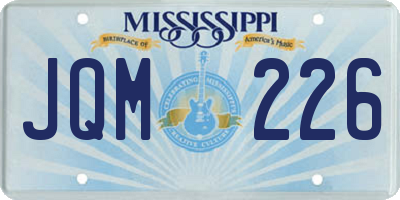 MS license plate JQM226