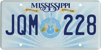 MS license plate JQM228