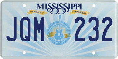 MS license plate JQM232