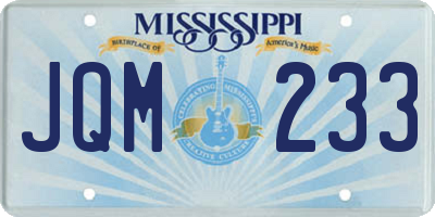 MS license plate JQM233