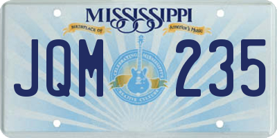 MS license plate JQM235