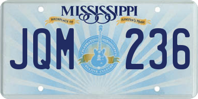 MS license plate JQM236