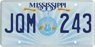 MS license plate JQM243