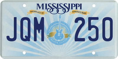 MS license plate JQM250