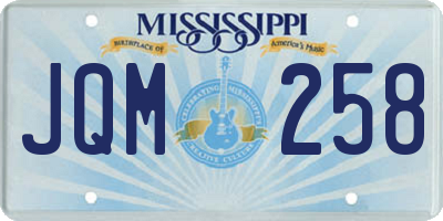 MS license plate JQM258