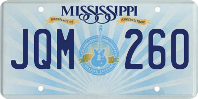 MS license plate JQM260