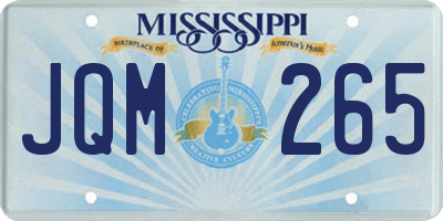 MS license plate JQM265