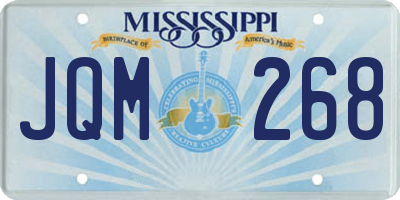 MS license plate JQM268