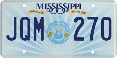 MS license plate JQM270