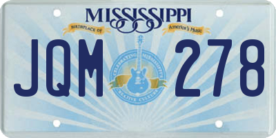 MS license plate JQM278