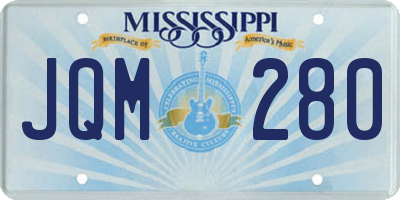 MS license plate JQM280