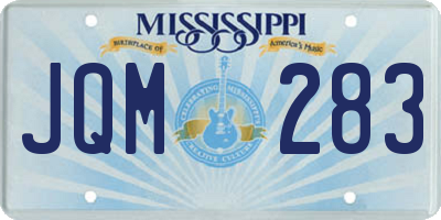 MS license plate JQM283
