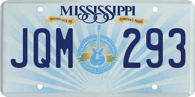 MS license plate JQM293