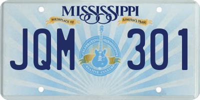 MS license plate JQM301
