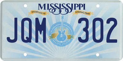MS license plate JQM302