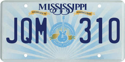 MS license plate JQM310