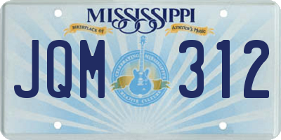 MS license plate JQM312