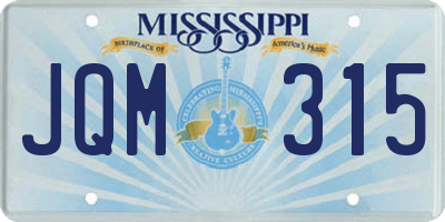 MS license plate JQM315