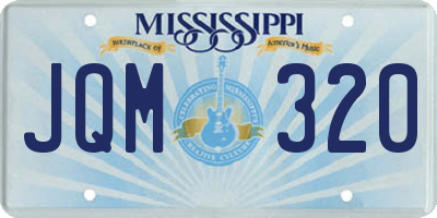 MS license plate JQM320