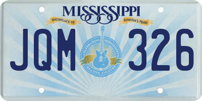 MS license plate JQM326