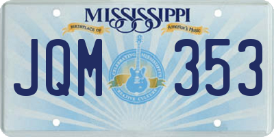 MS license plate JQM353