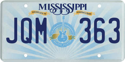 MS license plate JQM363