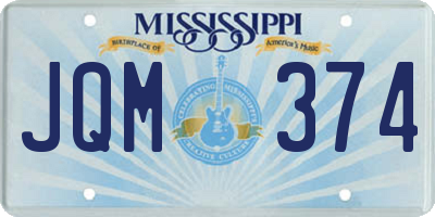 MS license plate JQM374