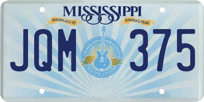 MS license plate JQM375