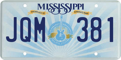 MS license plate JQM381