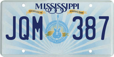 MS license plate JQM387