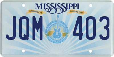 MS license plate JQM403