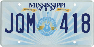 MS license plate JQM418