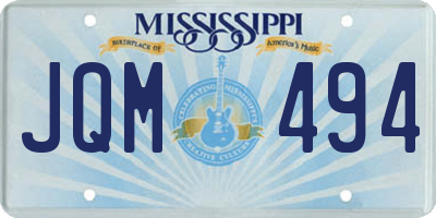 MS license plate JQM494