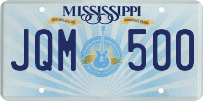 MS license plate JQM500