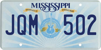 MS license plate JQM502