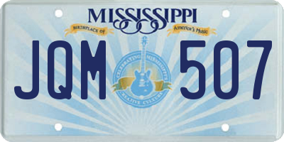 MS license plate JQM507