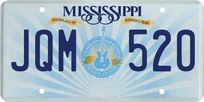 MS license plate JQM520