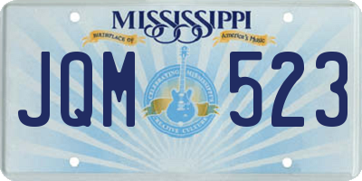 MS license plate JQM523