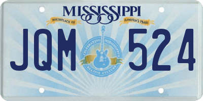 MS license plate JQM524