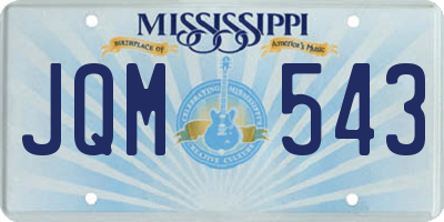 MS license plate JQM543