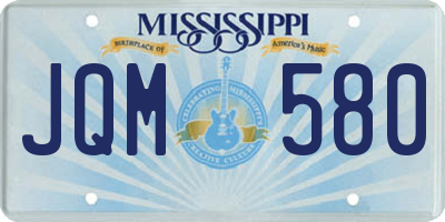 MS license plate JQM580