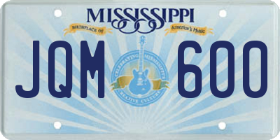 MS license plate JQM600
