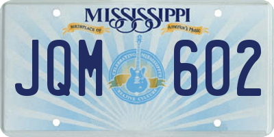 MS license plate JQM602