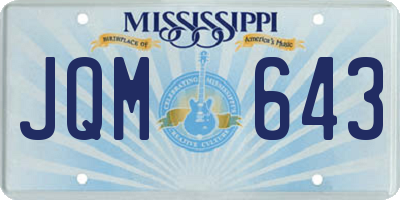 MS license plate JQM643