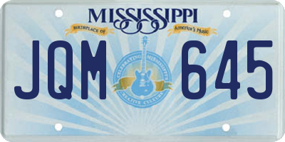 MS license plate JQM645