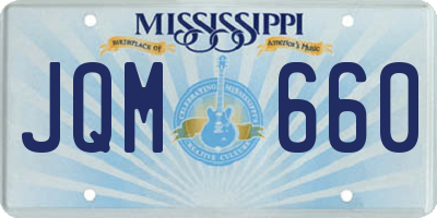 MS license plate JQM660